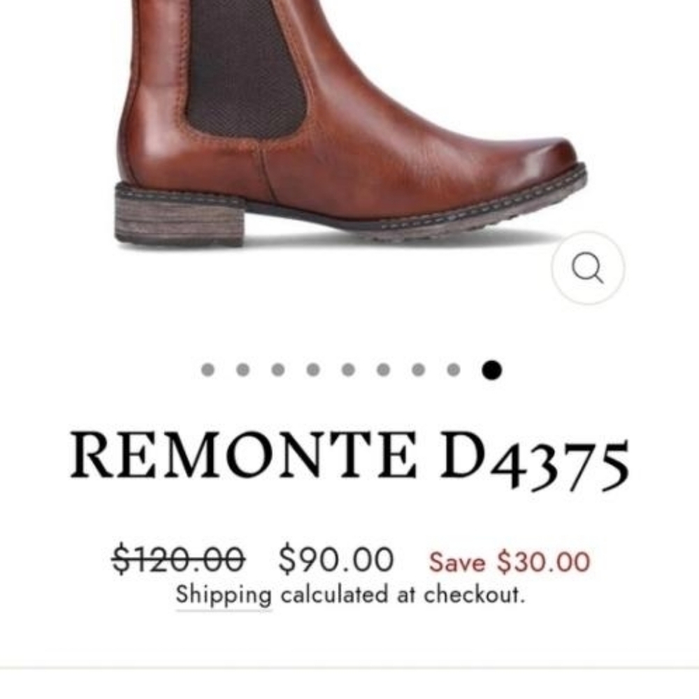 38 Reiker Remonte Chandra Leather Brown Chelsea Ankle Antistress Bootie Women 7 - Picture 3 of 11